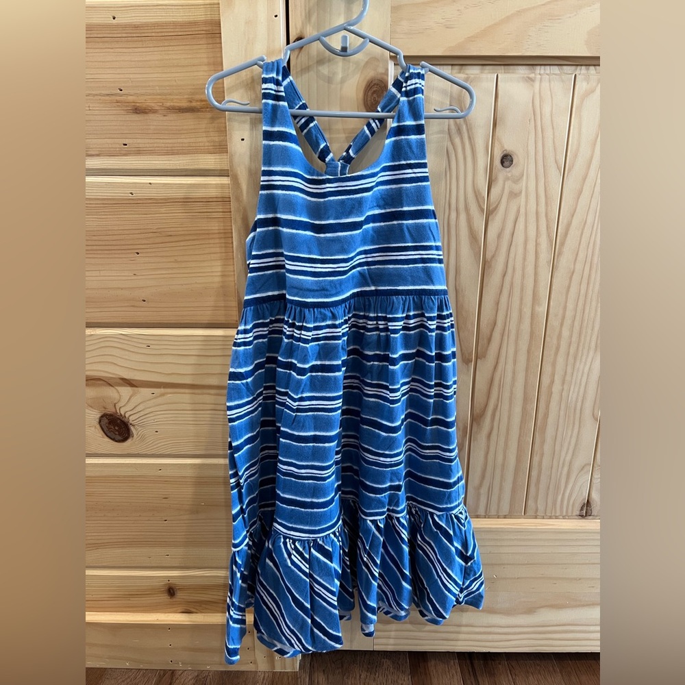 NWT Polo Ralph Lauren Racerback Dress Blue Striped Sleevless Girls Size 7 & 16